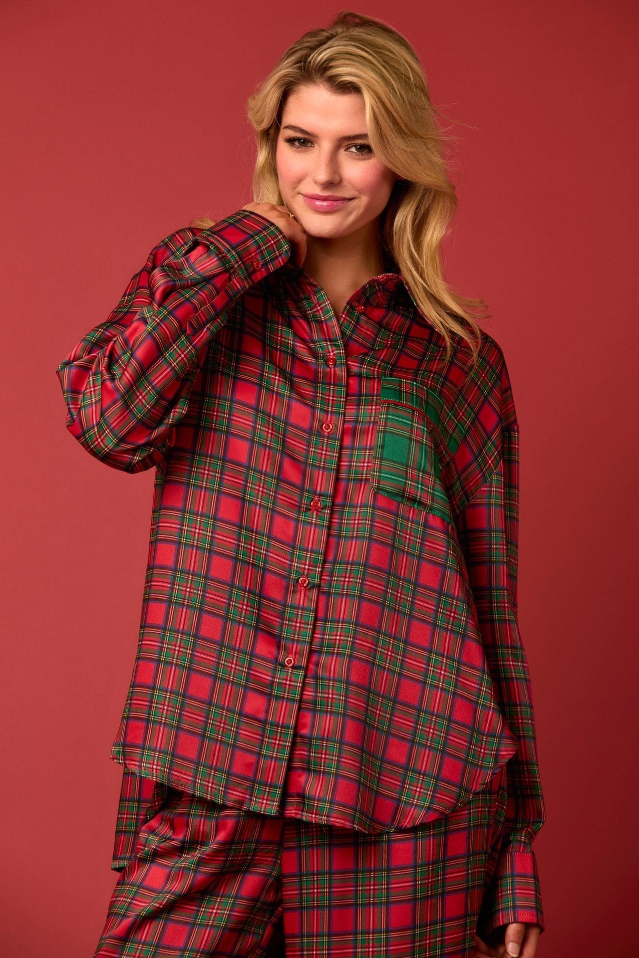 Festive Plaid Pajama Set