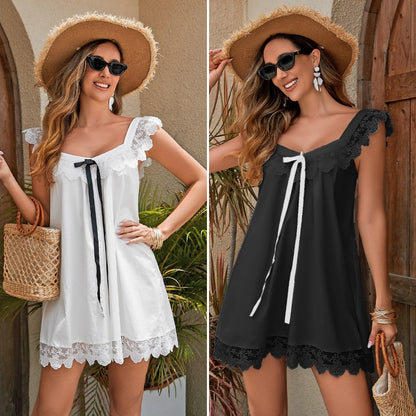 Rayne Lacey Babydoll Mini Dress