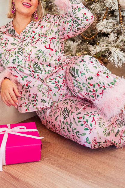Christmas Printed Fuzzy Parent-child Outfits Loungewear