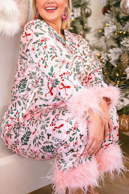 Christmas Printed Fuzzy Parent-child Outfits Loungewear