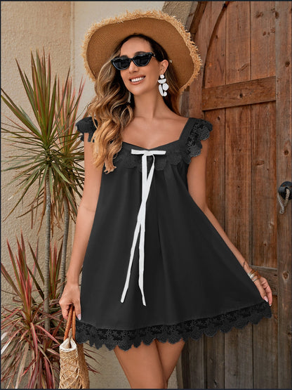 Rayne Lacey Babydoll Mini Dress