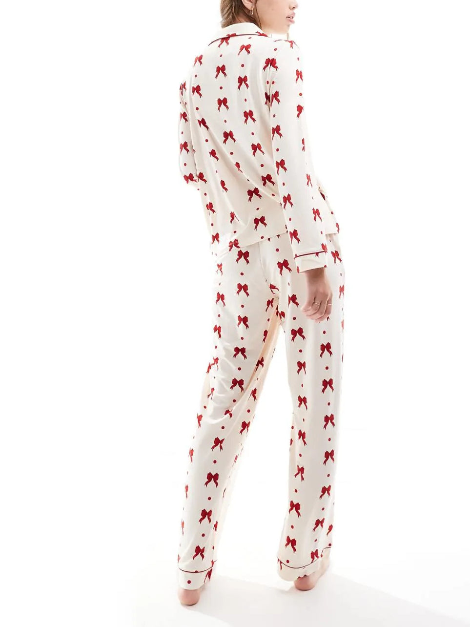 Exclusive Red Bow Print Pajama Set
