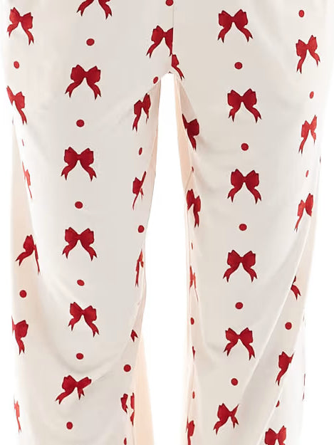 Exclusive Red Bow Print Pajama Set