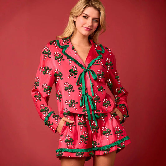 Festive Candy Cane Pajama Set