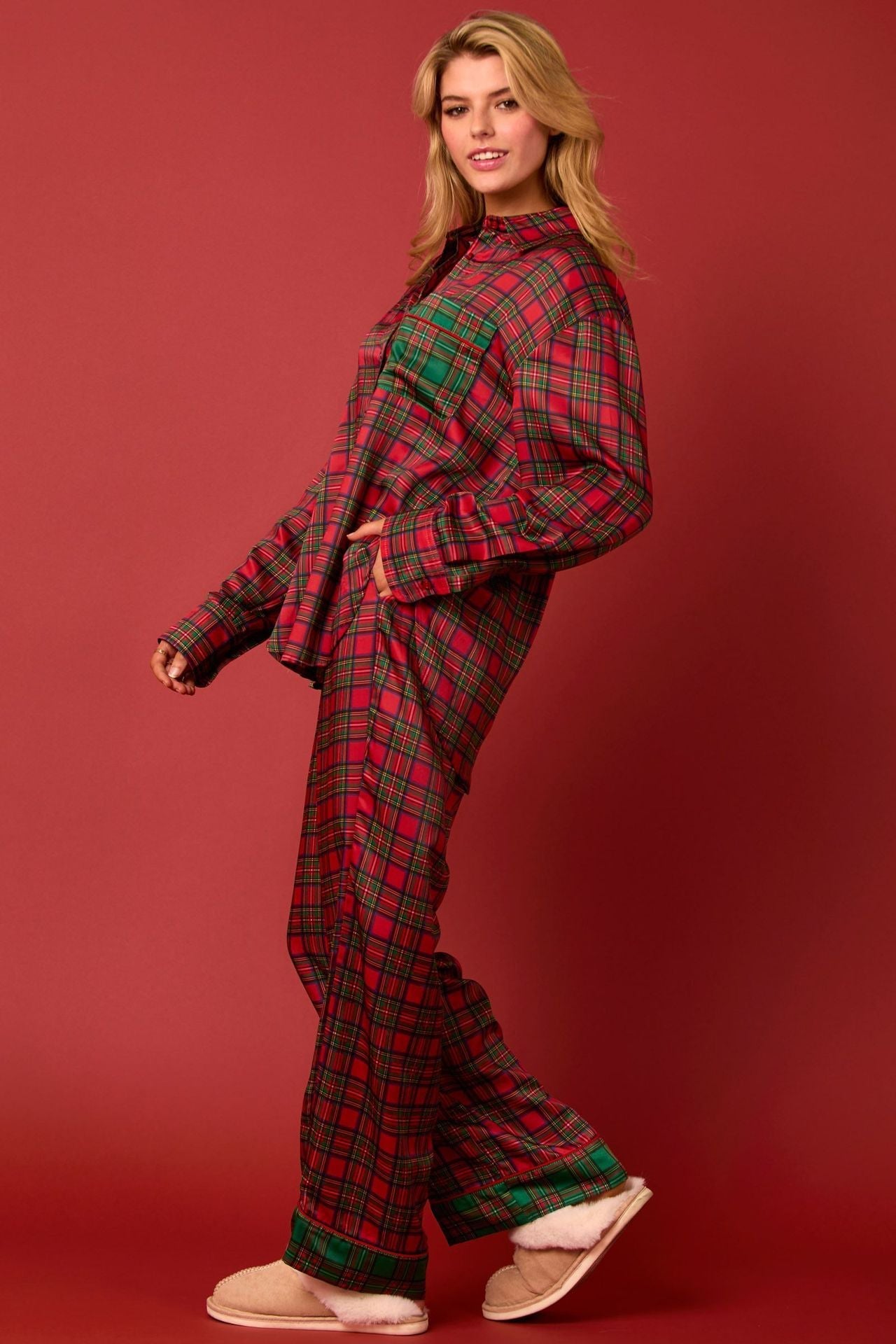 Festive Plaid Pajama Set