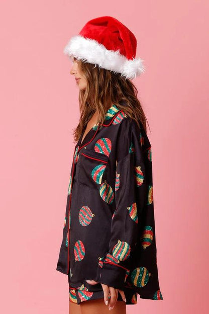 Festive Ornaments Pajama Set