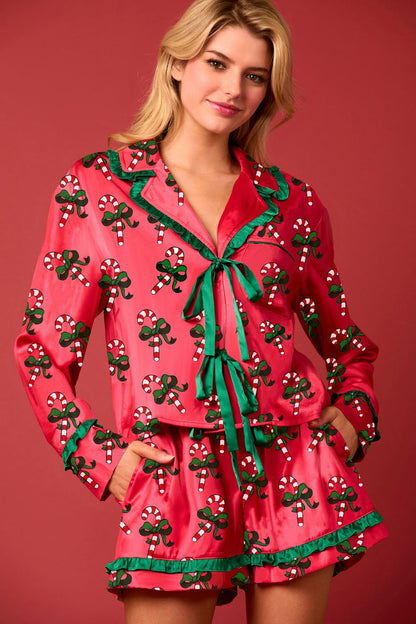 Festive Candy Cane Pajama Set