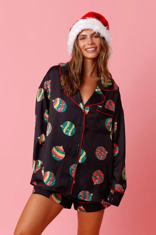 Festive Ornaments Pajama Set