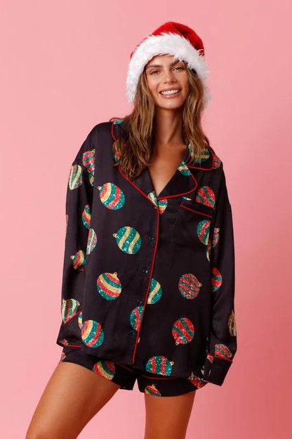 Festive Ornaments Pajama Set